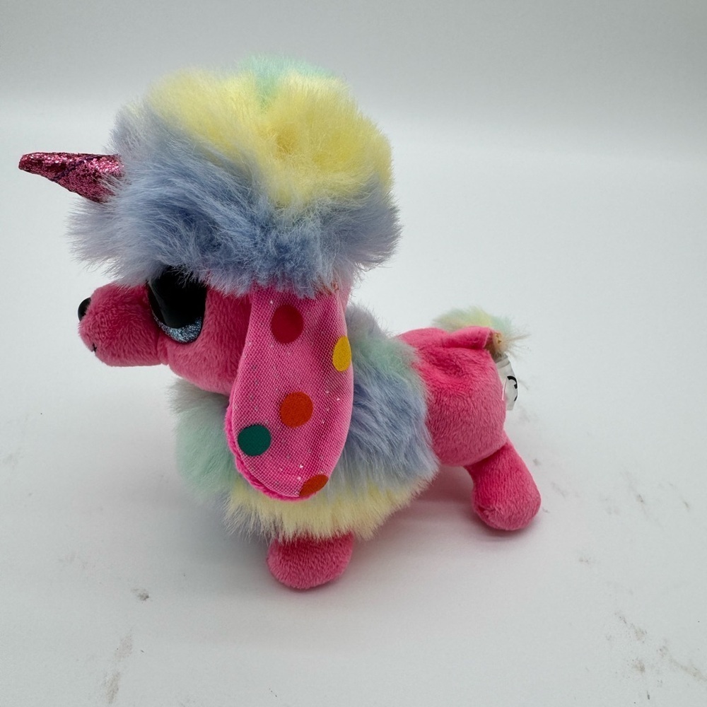 Coco Surprise Noodle The Poodle Plush Puppy Dog Pink Rainbow No Cone 6"
